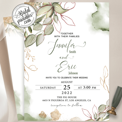 Lemon Wedding Invitations – D140 - Bridal Printables