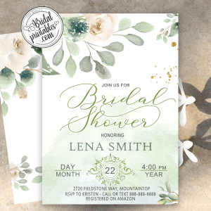 Greenery Succulent Bridal Shower Invitations