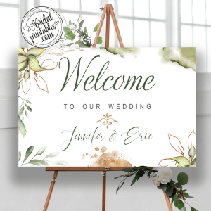 Greenery Succulent wedding Welcome Sign