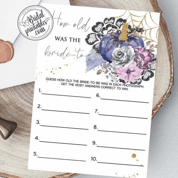 Fall Halloween Bridal Shower Games
