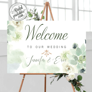 Greenery Succulent Wedding Welcome Sign