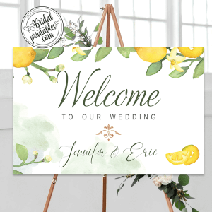 Lemon Wedding Welcome Sign