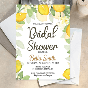 Lemon Bridal Shower Invitations