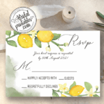 Lemon Bridal Shower wedding rsvp cards template