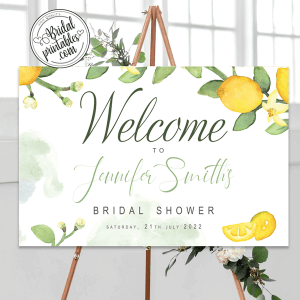 lemon bridal shower welcome sign