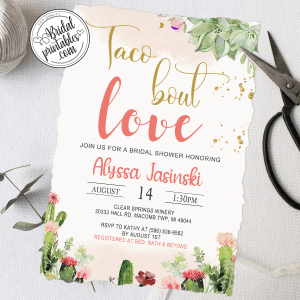 taco bout love invitations mexican succulent bridal shower ideas