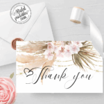 Pampas Grass Boho Bridal Shower thank you cards bohemian style ideas