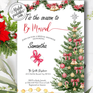 Tis the Season to be Merry Bridal Shower Invite, Holiday Bridal Party