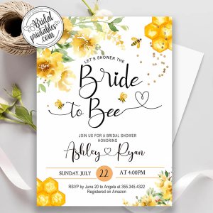 Meant to bee bridal shower invitation