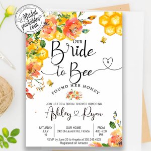 She found her honey bridal shower bee invitation