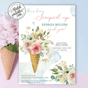 Ice cream summer bridal invitation
