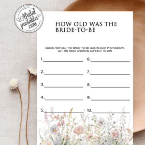 boho wildflowers bridal shower games