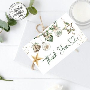 christmas ornaments winter bridal Thank you cards