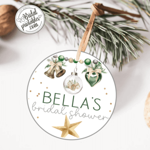 neutral christmas ornaments winter wedding tags bridal shower