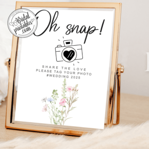 minimalist bobo wildflowers bridal shower sign share the love