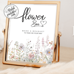 boho wildflowers bridal shower signs