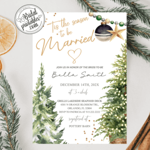 Winter Holidays Tis The Season To Be Married Invitation