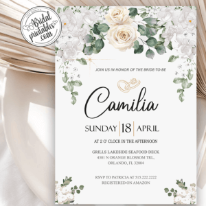 Floral Elegant greenery Bridal Shower invitation