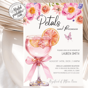 Petals And Prosecco Invitations Colorful Summer