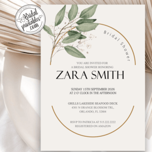 Greenery Leaves Boho Bridal Shower Invitation