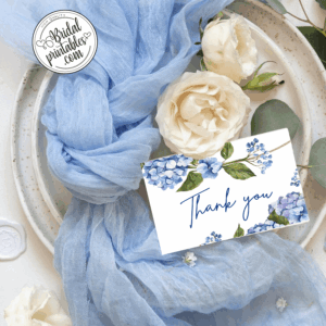hydrangea thank you note wedding shower